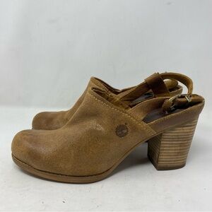 Timberland Earthkeepers Women’s 10 Brown Leather Rudston Slingback Clogs